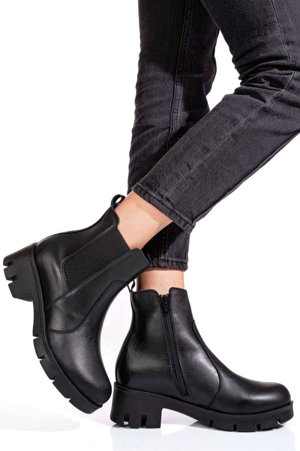 GHETE DAMA PIELE NATURALA NEGRE 9S7759