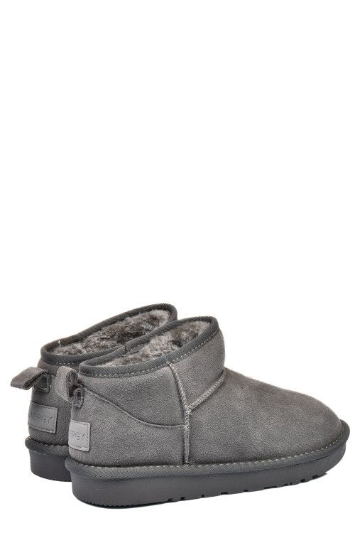 Ghete dama imblanite piele naturala intoarsa gri 1s771200