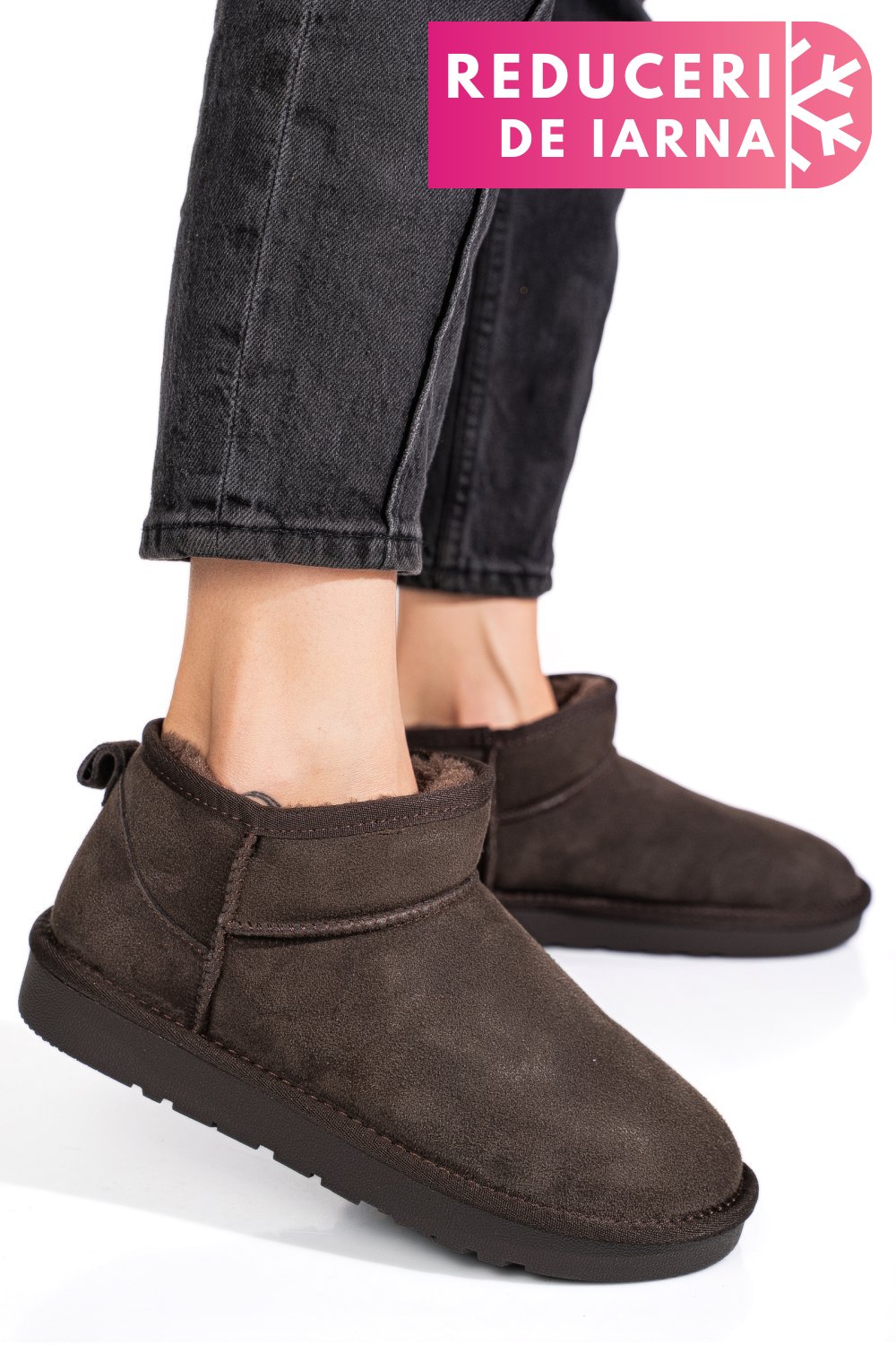 GHETE DAMA IMBLANITE PIELE NATURALA INTOARSA MARO INCHIS 1S771200