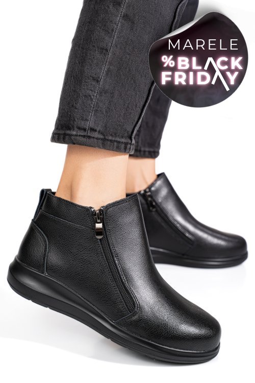 Ghete negre piele naturala 2sp401