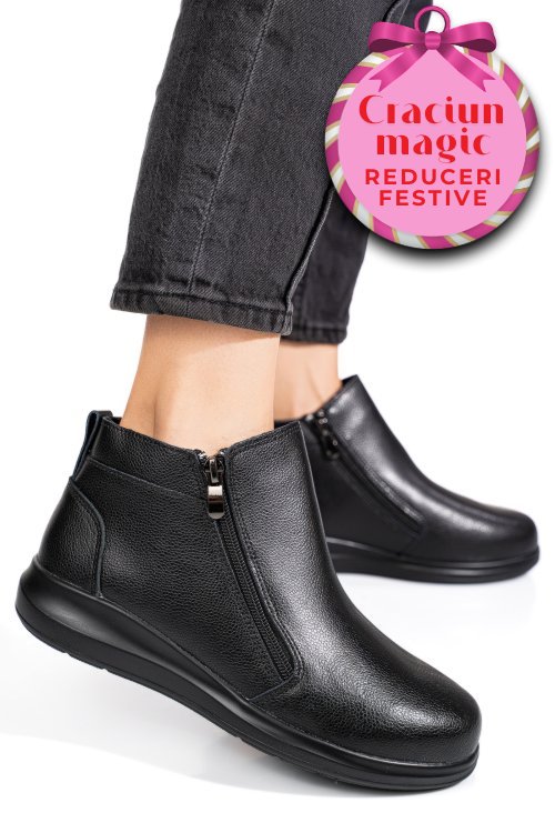 Ghete negre piele naturala 2sp401