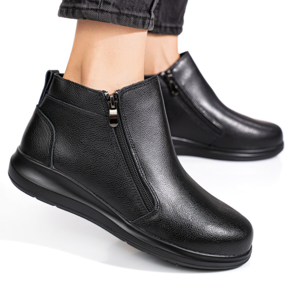 GHETE NEGRE PIELE NATURALA 2SP401