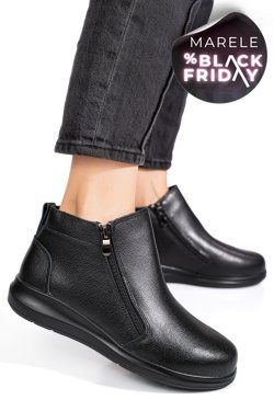 GHETE NEGRE PIELE NATURALA 2SP401