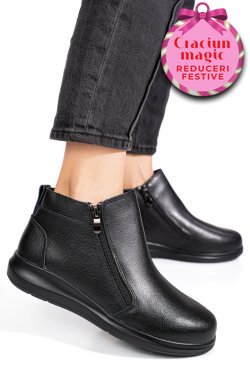 GHETE NEGRE PIELE NATURALA 2SP401