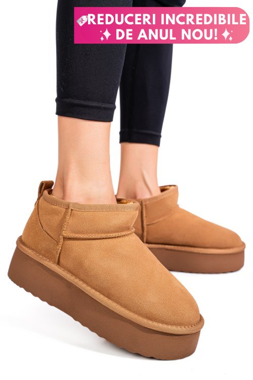 Cizme maro piele naturala intoarsa 1s77250