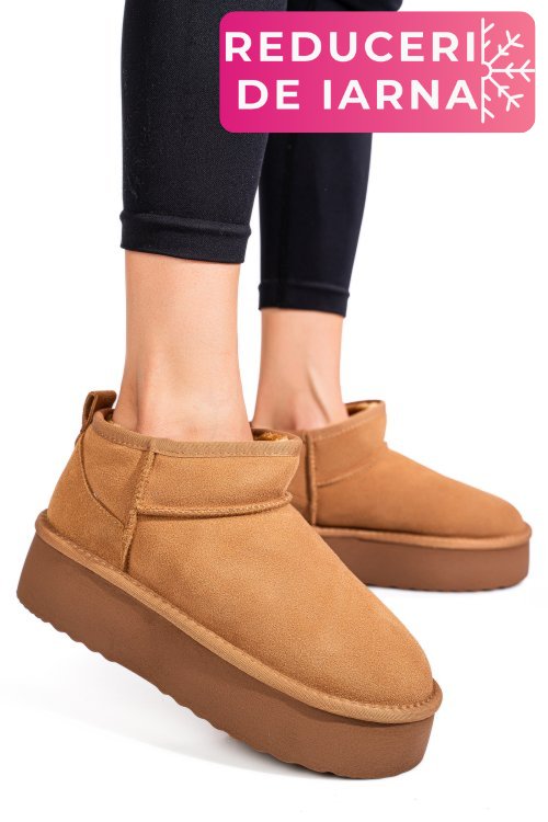 Cizme maro piele naturala intoarsa 1s77250