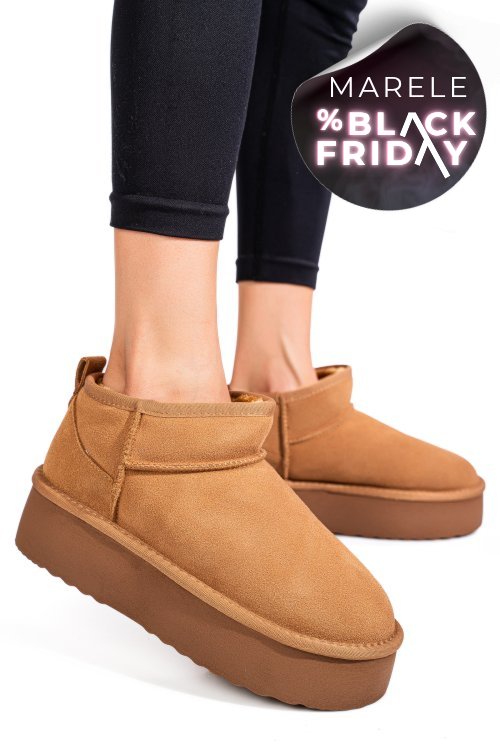 Cizme maro piele naturala intoarsa 1s77250