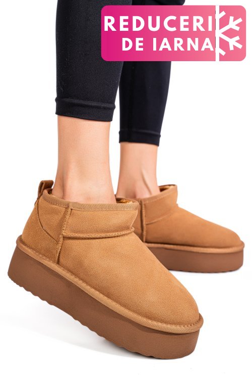 Cizme maro piele naturala intoarsa 1s77250