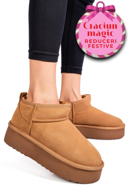 Cizme maro piele naturala intoarsa 1s77250