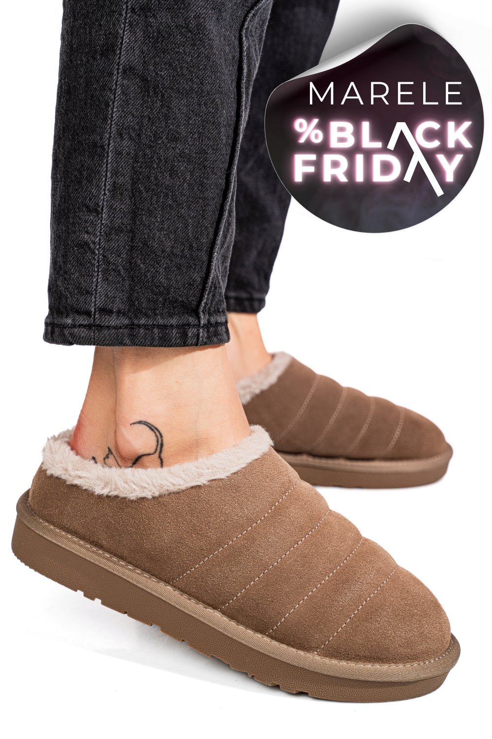 SABOTI BEJ PIELE NATURALA INTOARSA 1S77219