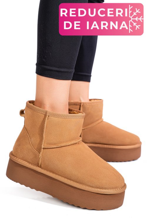 Cizme maro piele naturala intoarsa 1s77251