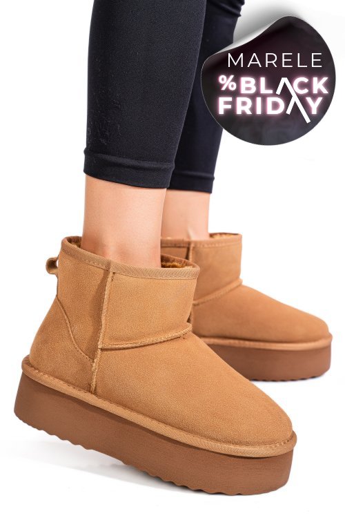 Cizme maro piele naturala intoarsa 1s77251