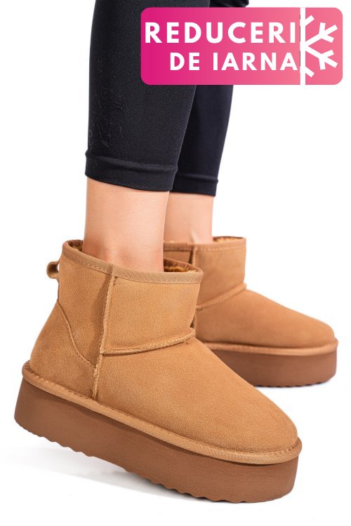 Cizme maro piele naturala intoarsa 1s77251