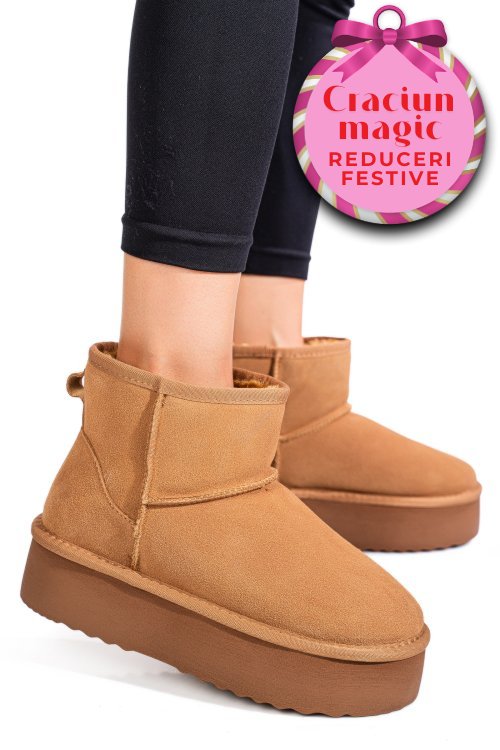 Cizme maro piele naturala intoarsa 1s77251