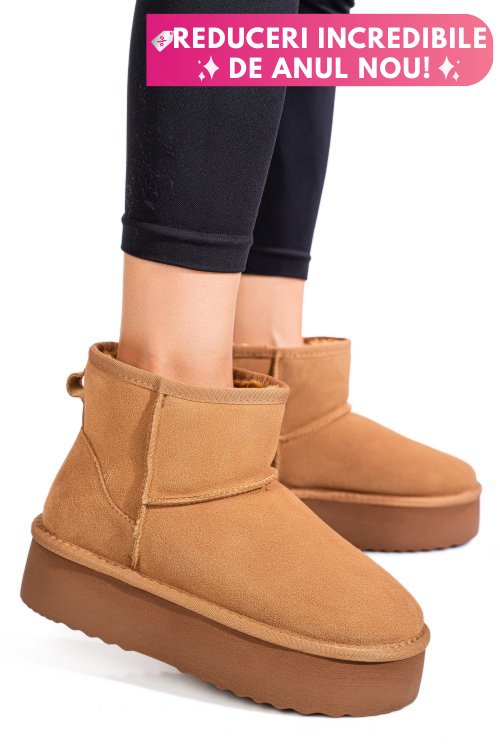 Cizme maro piele naturala intoarsa 1s77251