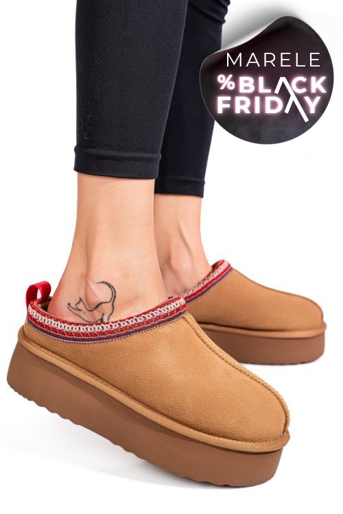 Saboti maro piele naturala intoarsa 1s77253