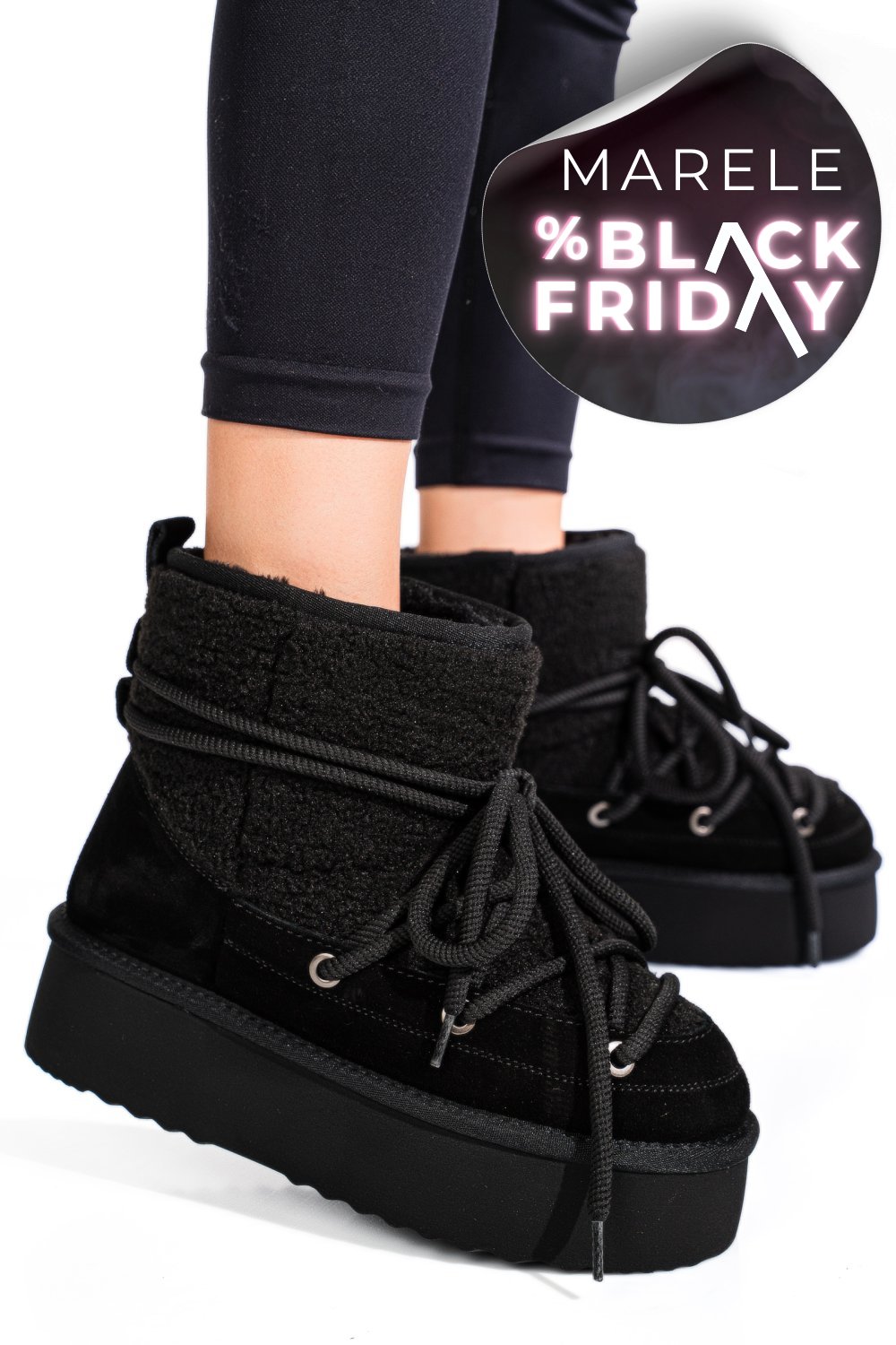 CIZME NEGRE PIELE NATURALA INTOARSA 1S77265