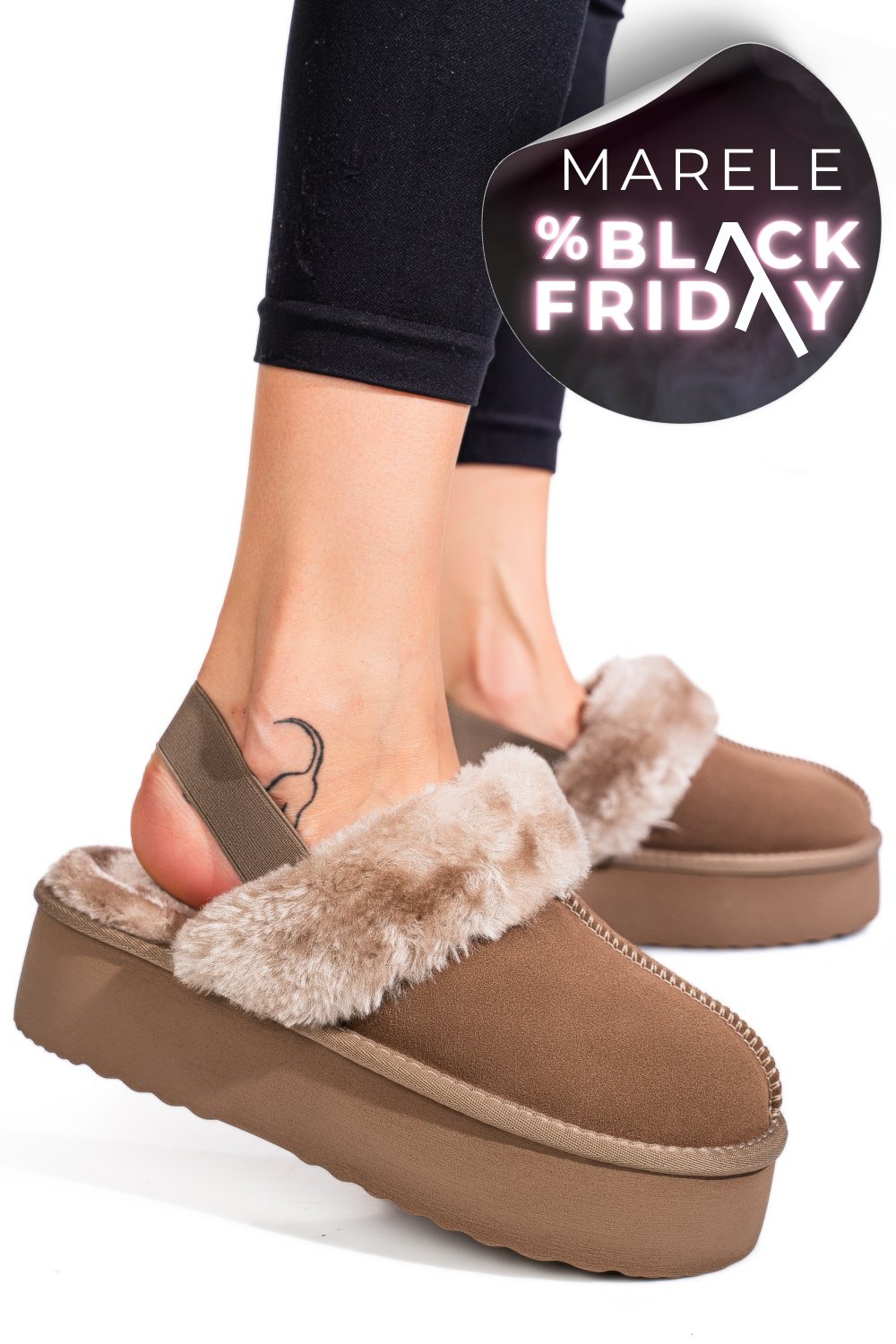 SABOTI BEJ PIELE NATURALA INTOARSA 1S77255