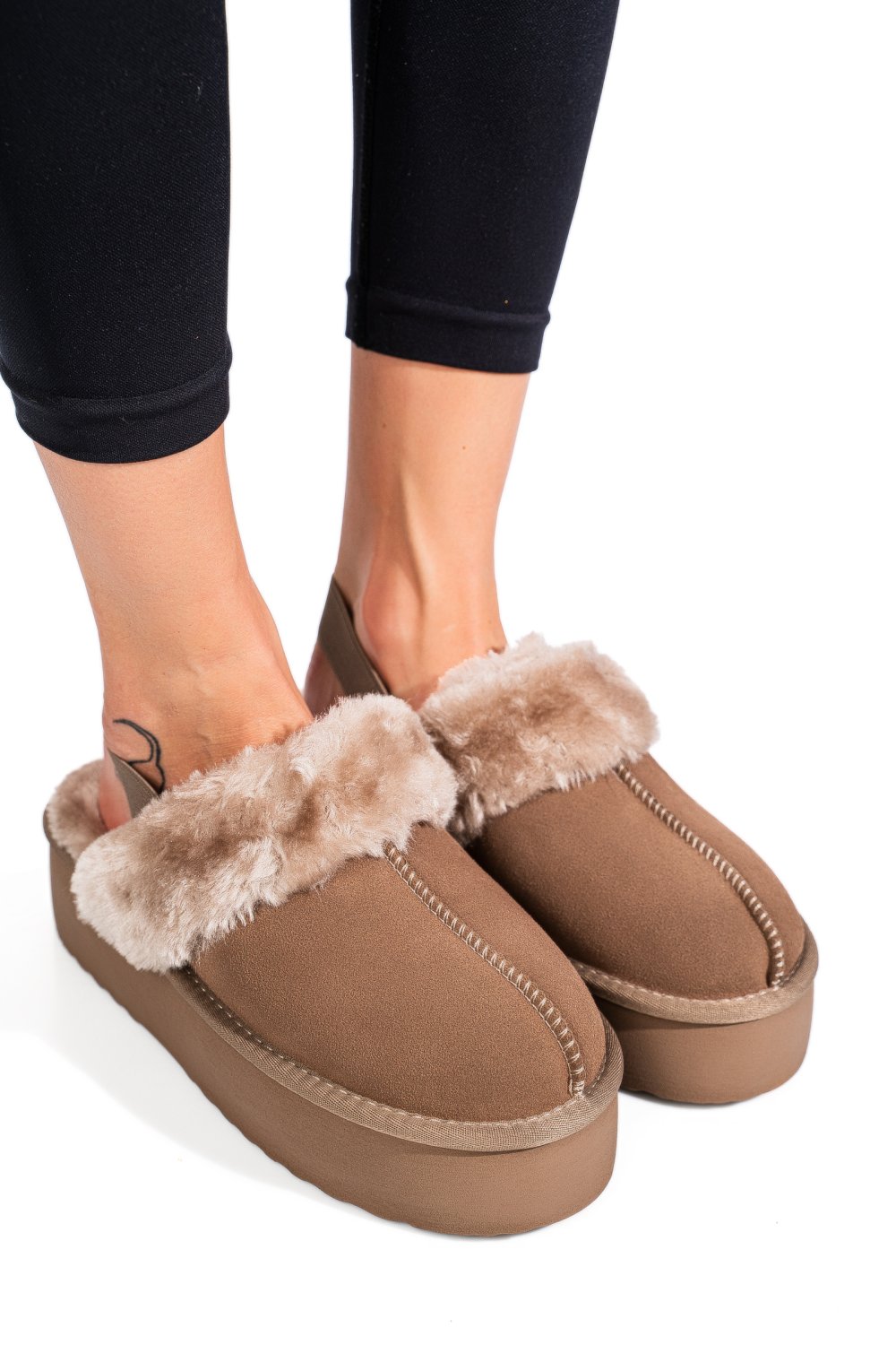 SABOTI BEJ PIELE NATURALA INTOARSA 1S77255