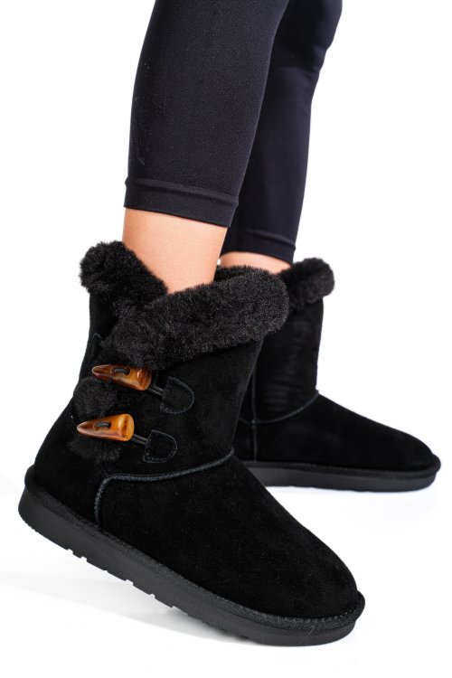 Cizme negre piele naturala intoarsa 1s77229