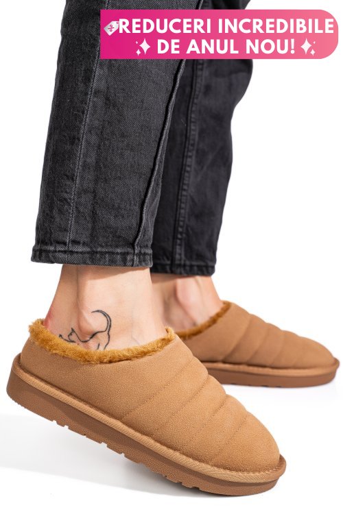 Saboti maro piele naturala intoarsa 1s77219