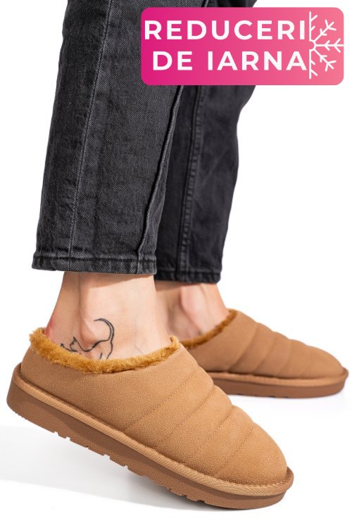 Saboti maro piele naturala intoarsa 1s77219