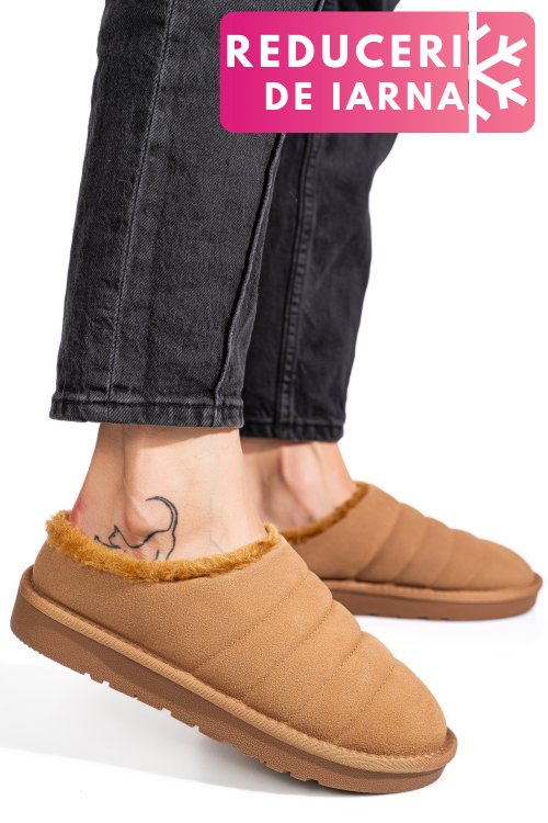 Saboti maro piele naturala intoarsa 1s77219