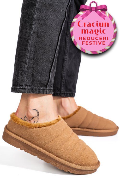 Saboti maro piele naturala intoarsa 1s77219