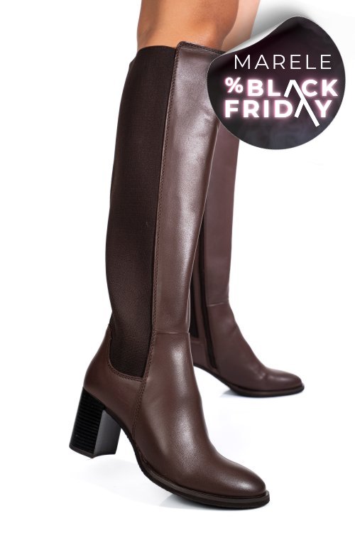 Cizme maro inchis piele naturala 1s773229