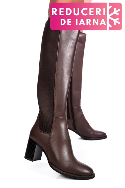 Cizme maro inchis piele naturala 1s773229