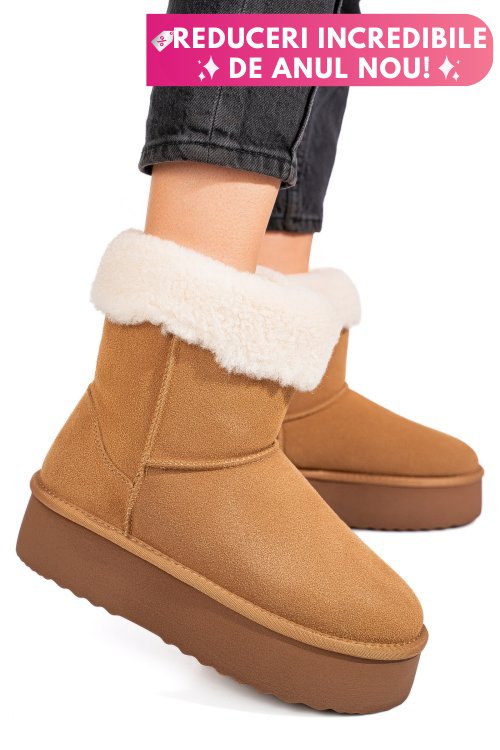 Cizme maro piele naturala intoarsa 1s77271