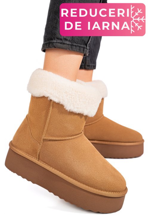 Cizme maro piele naturala intoarsa 1s77271