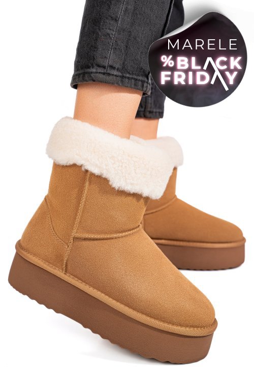 Cizme maro piele naturala intoarsa 1s77271