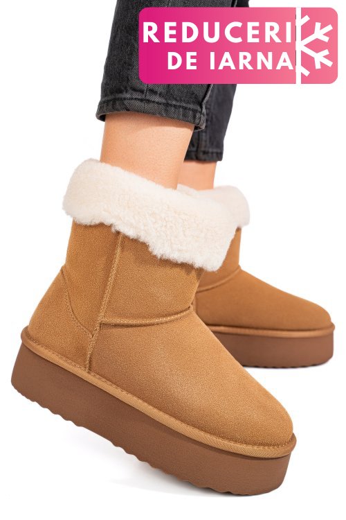 Cizme maro piele naturala intoarsa 1s77271