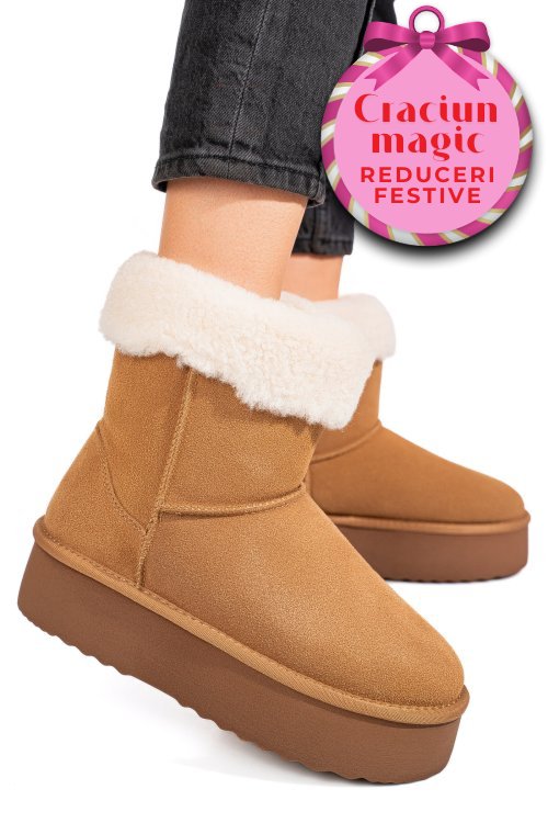 Cizme maro piele naturala intoarsa 1s77271