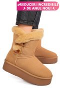 CIZME CAMEL PIELE NATURALA INTOARSA 1S77279