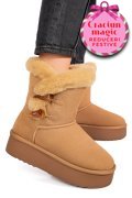 CIZME CAMEL PIELE NATURALA INTOARSA 1S77279