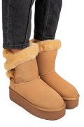 CIZME CAMEL PIELE NATURALA INTOARSA 1S77279