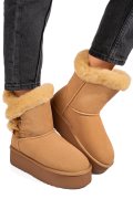 CIZME CAMEL PIELE NATURALA INTOARSA 1S77279