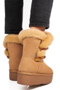 CIZME CAMEL PIELE NATURALA INTOARSA 1S77279