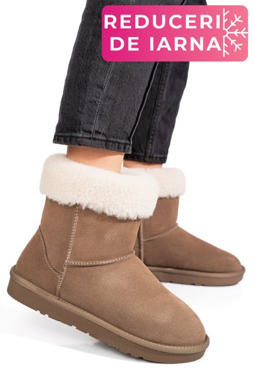 Cizme taupe piele naturala 1s77221