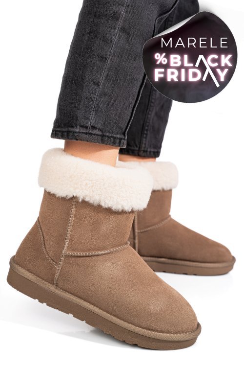 Cizme taupe piele naturala 1s77221