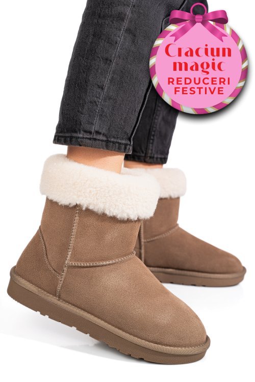 Cizme taupe piele naturala 1s77221