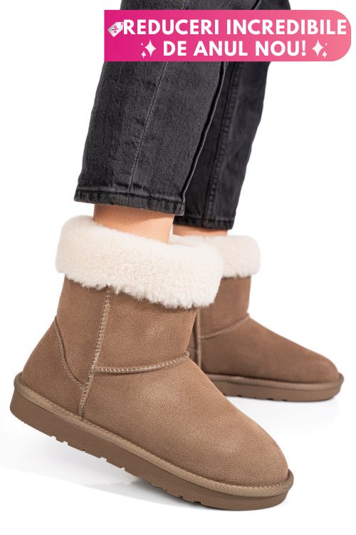 Cizme taupe piele naturala 1s77221