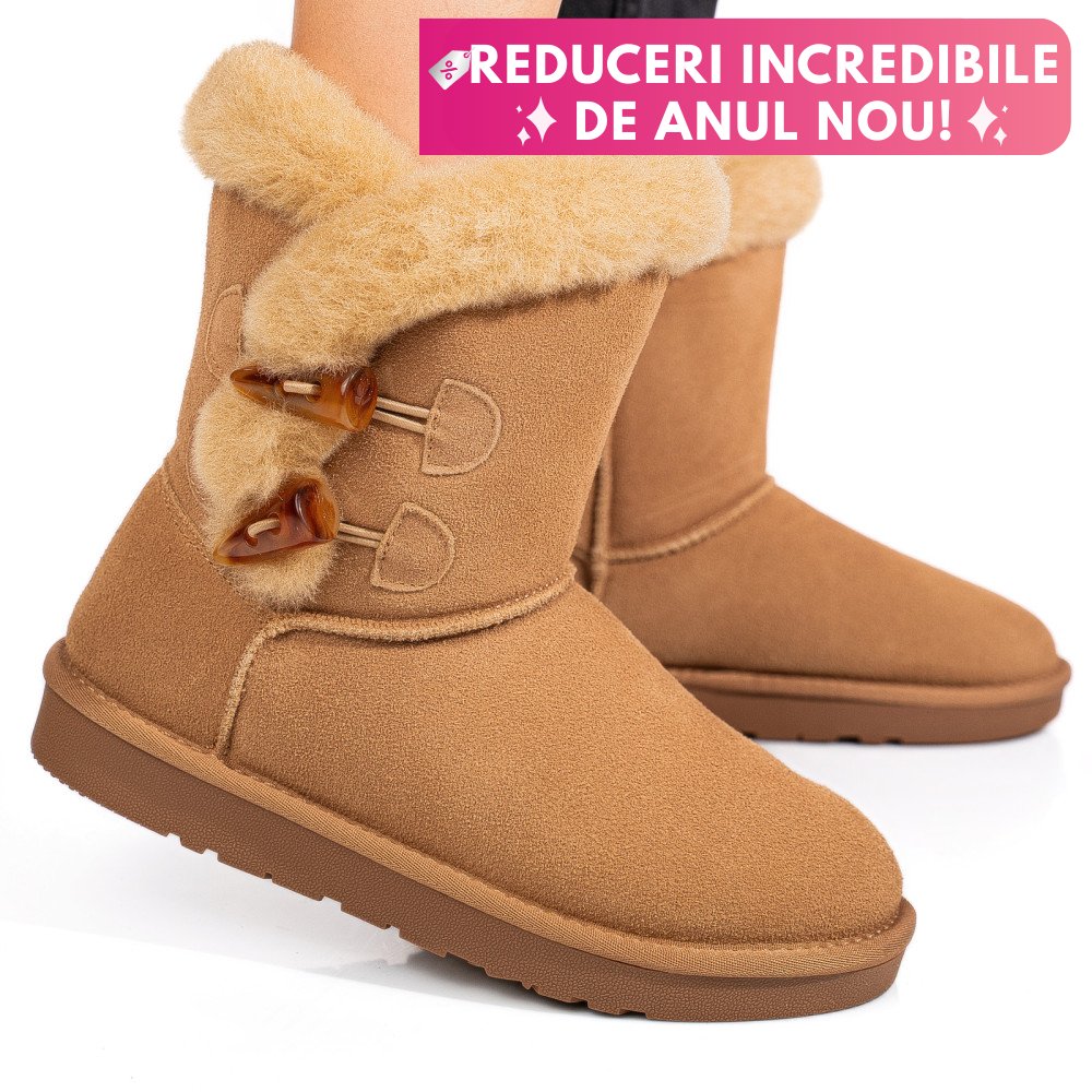 CIZME CAMEL PIELE NATURALA INTOARSA 1S77229