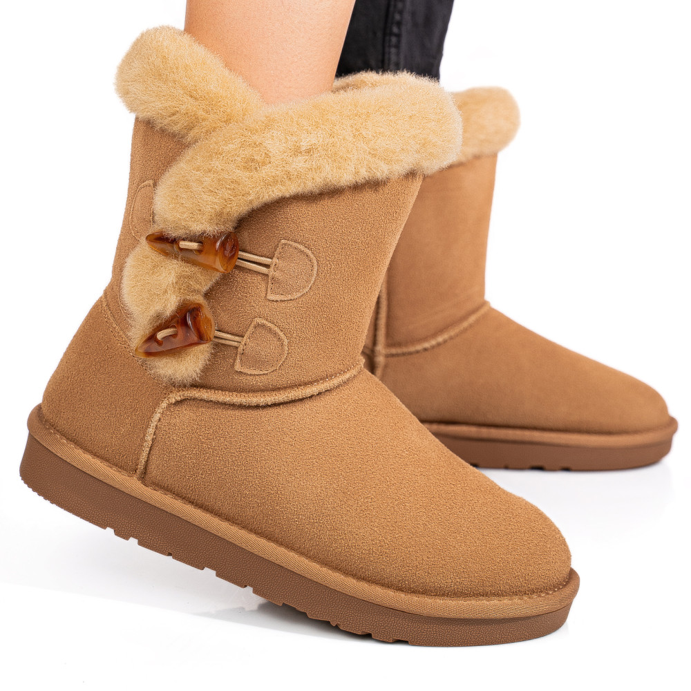 CIZME CAMEL PIELE NATURALA INTOARSA 1S77229