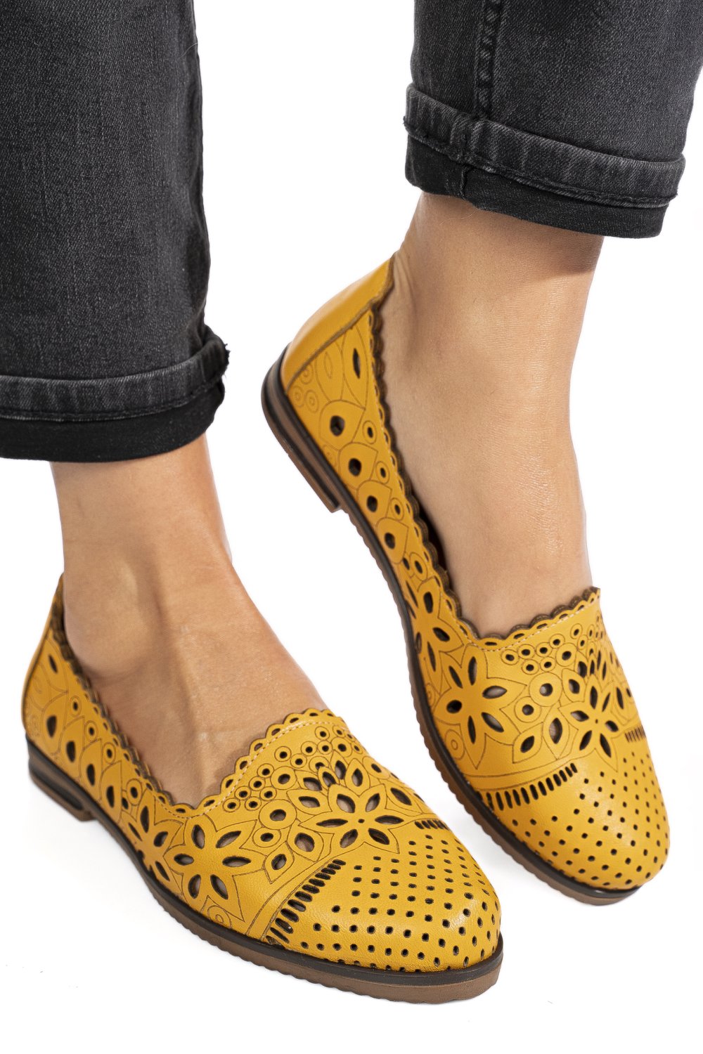 BALERINI GALBENI PIELE NATURALA APCK2030