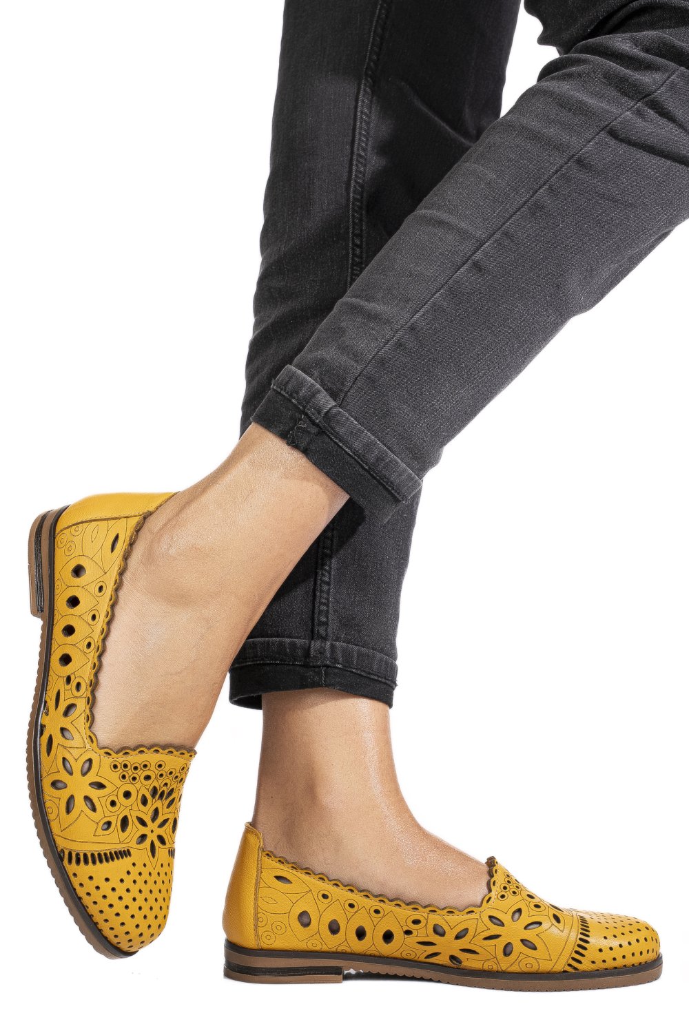 BALERINI GALBENI PIELE NATURALA APCK2030