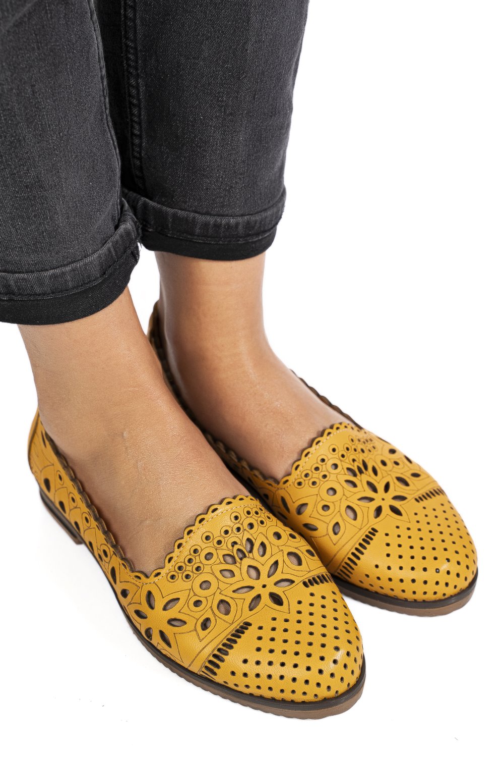 BALERINI GALBENI PIELE NATURALA APCK2030