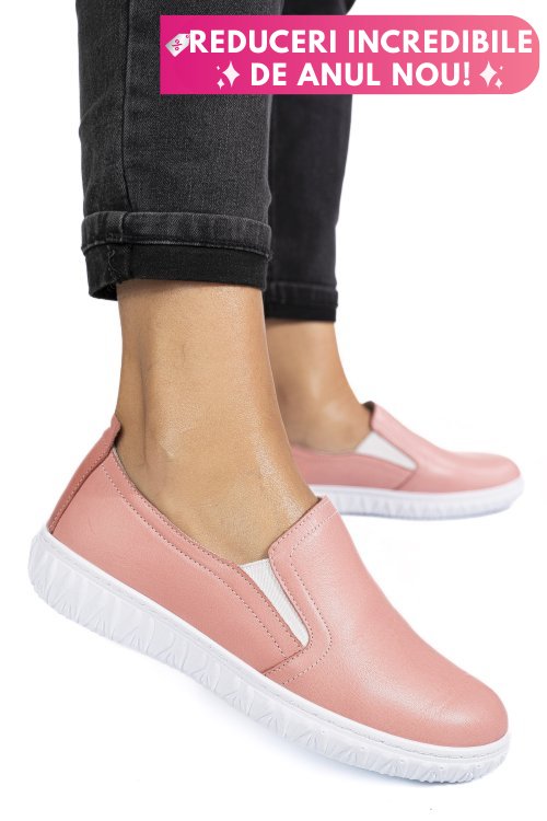 Pantofi roz piele naturala 0pc86